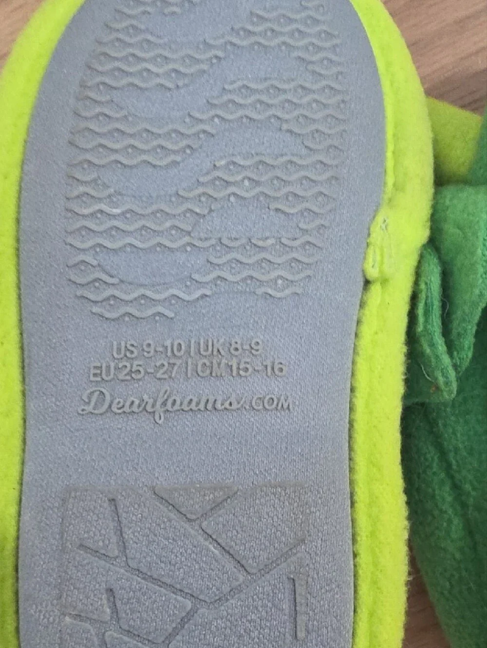 dearfoams Green Triceratops Kids Slippers